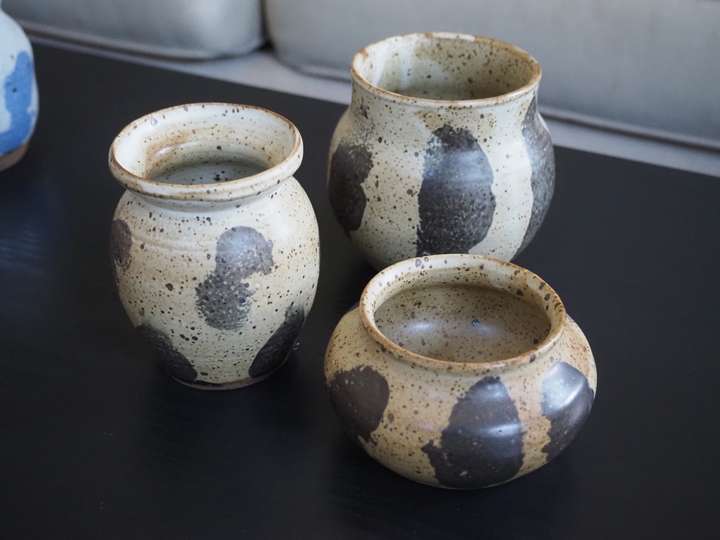 Three small vases